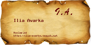 Ilia Avarka névjegykártya